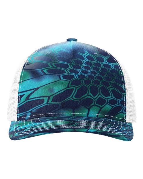 Load image into Gallery viewer, Richardson 112PFP Printed Five-Panel Trucker Cap - Kryptek Pontus/ White
