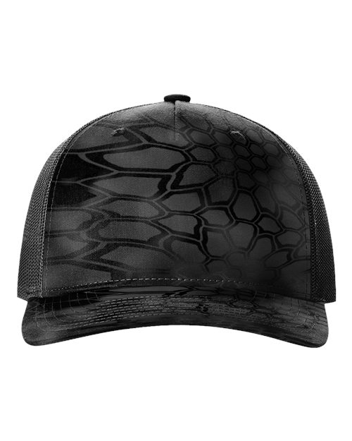 Load image into Gallery viewer, Richardson 112PFP Printed Five-Panel Trucker Cap - Kryptek Typhon/ Black