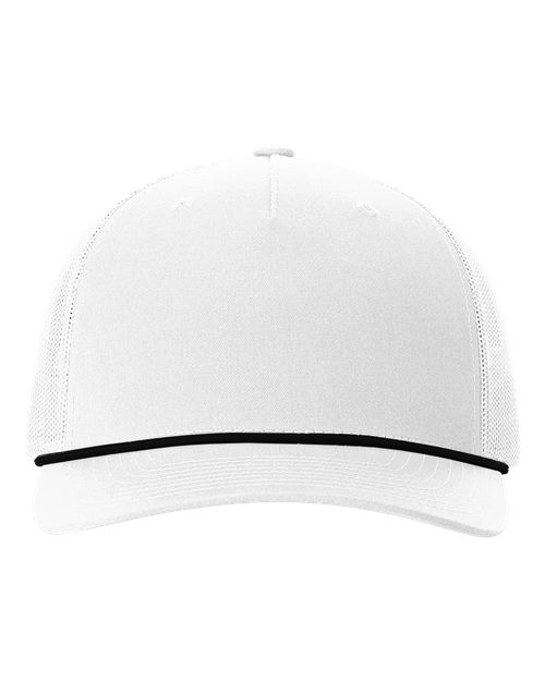 Load image into Gallery viewer, Richardson 112FPR Five-Panel Trucker Rope Cap - White/ Black