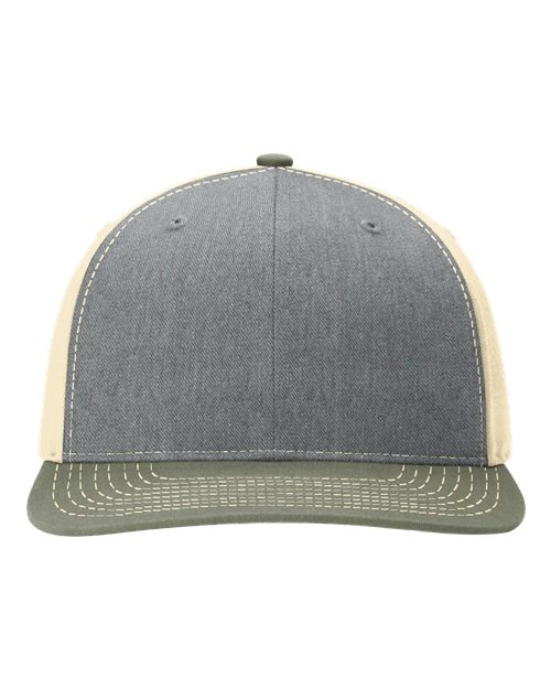 Load image into Gallery viewer, Richardson 312 Twill Back Trucker Cap - Heather Grey/ Birch/ Loden