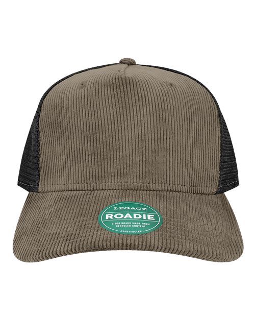 Load image into Gallery viewer, LEGACY ROADIE Five-Panel Adjustable Cap - Dark Grey Corduroy/ Black