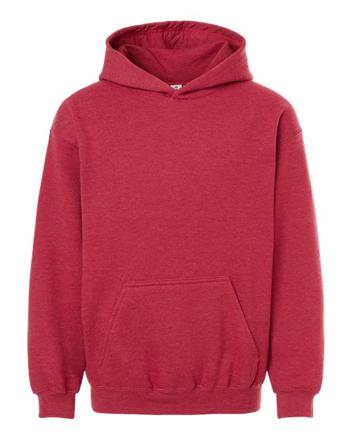 Load image into Gallery viewer, Youth Hooded Sweatshirt - Heather Red