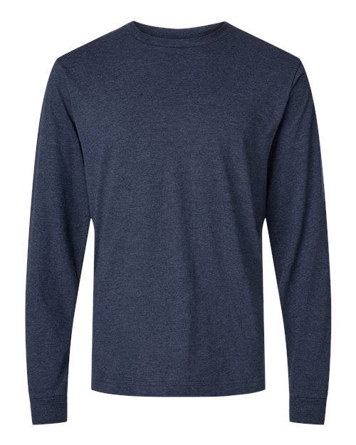 Load image into Gallery viewer, Unisex Fine Jersey Long Sleeve T-Shirt - Heather Denim