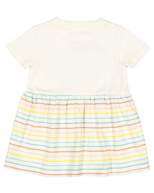 Load image into Gallery viewer, Infant Fine Jersey Dress - Natural/ Sunkissed Stripe