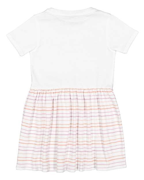 Load image into Gallery viewer, Infant Fine Jersey Dress - White/ Lilac Stripe