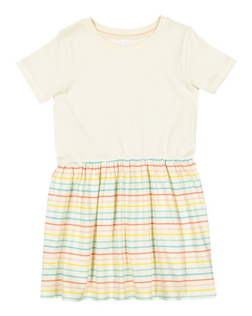 Load image into Gallery viewer, Toddler Fine Jersey Dress - Natural/ Sunkissed Stripe