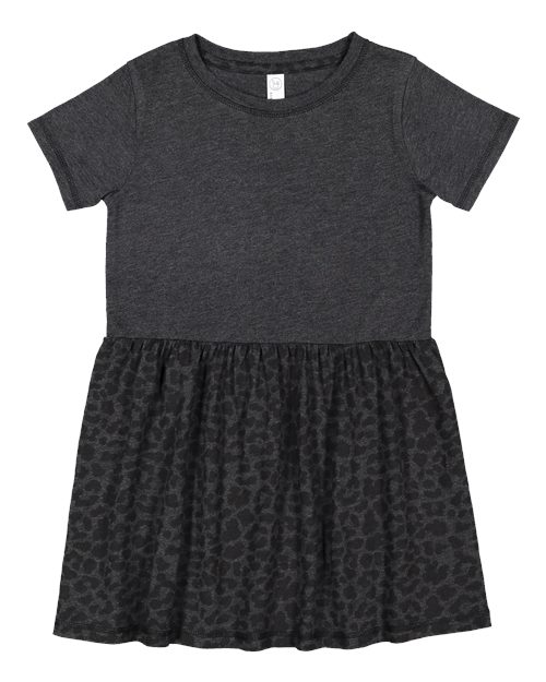 Load image into Gallery viewer, Toddler Fine Jersey Dress - Vintage Smoke/ Black Leopard
