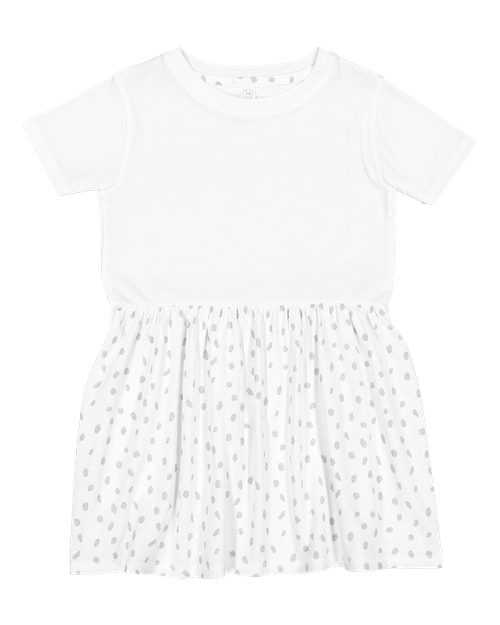 Load image into Gallery viewer, Toddler Fine Jersey Dress - White/ White Spot