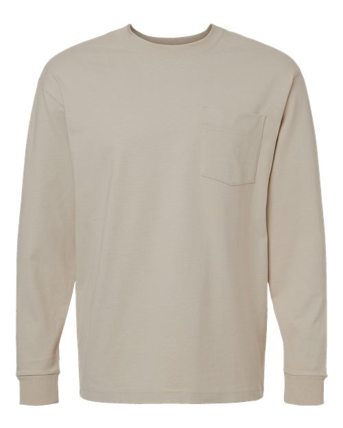 Load image into Gallery viewer, Unisex Super Heavyweight Long Sleeve Pocket Tee - Bone