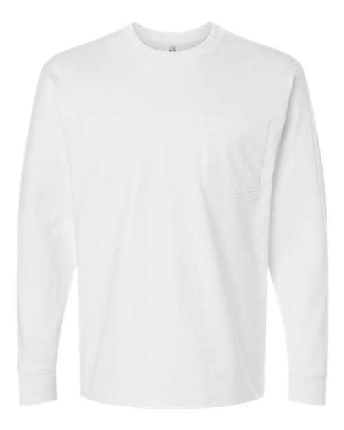 Load image into Gallery viewer, Unisex Super Heavyweight Long Sleeve Pocket Tee - White