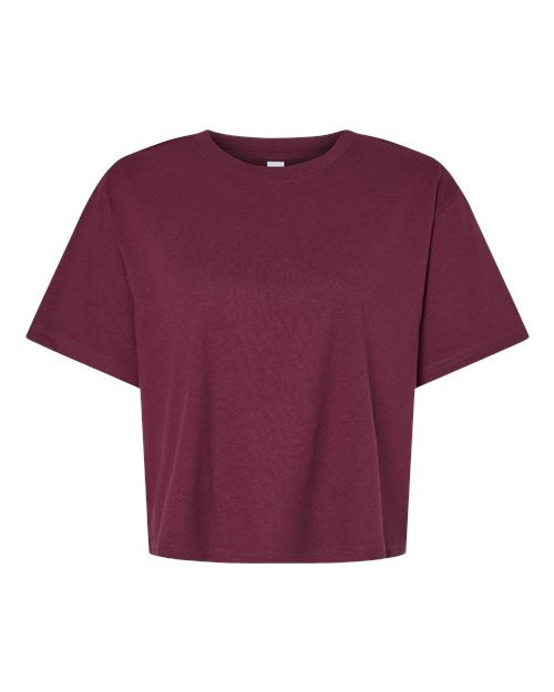 Load image into Gallery viewer, Women's Fine Jersey Boxy Tee - Burgundy