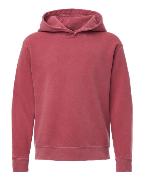 Load image into Gallery viewer, Youth Garment-Dyed Lightweight Hooded Sweatshirt - Crimson