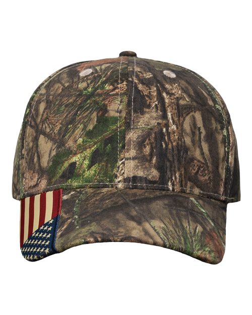 Load image into Gallery viewer, Kati LC350 Camo Woven USA Flag Cap - Xtra/ USA Flag