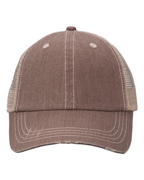 Load image into Gallery viewer, Valucap VC990 Contrast Stitch Cap - Brown/ Khaki