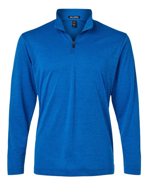 Load image into Gallery viewer, AllPro 4HM700 Men's Pro-Lock Performance Mélange Quarter-Zip Pullover - Royal Melange
