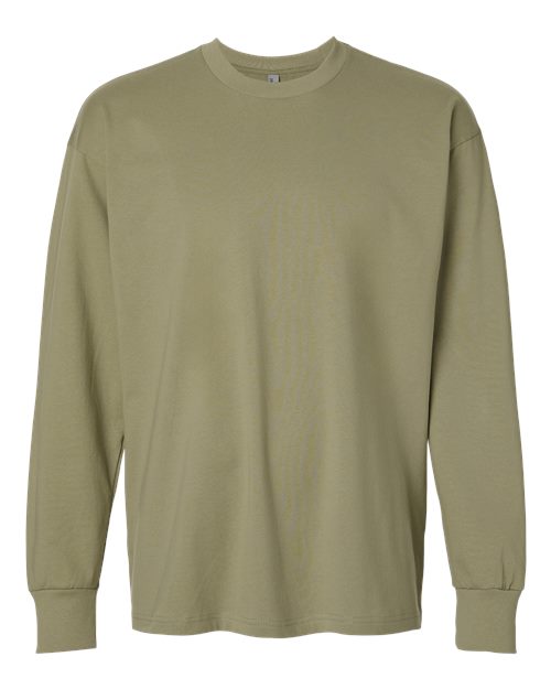 Load image into Gallery viewer, Unisex Heavyweight Long Sleeve T-Shirt - Light Olive