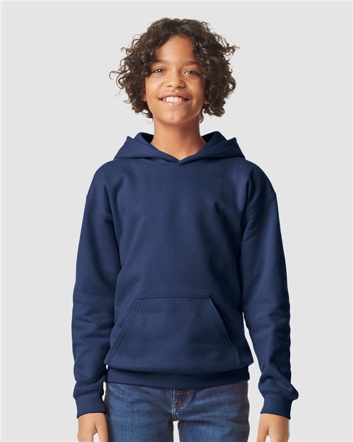 Load image into Gallery viewer, Youth Softstyle® Midweight Hooded Sweatshirt — blank sweatshirt for DTF printing