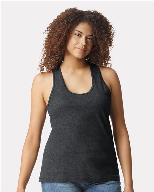 Load image into Gallery viewer, Women's Softstyle® CVC Racerback Tank Top — blank tank top for DTF printing