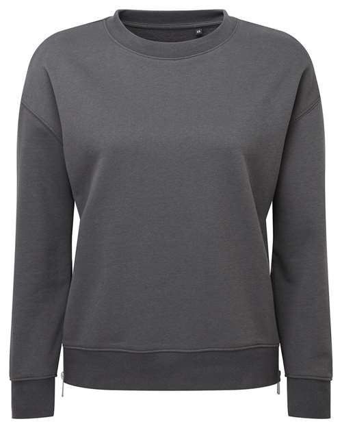 Load image into Gallery viewer, TriDri TD600 Women's Billie Side-Zip Crewneck Sweatshirt - Charcoal