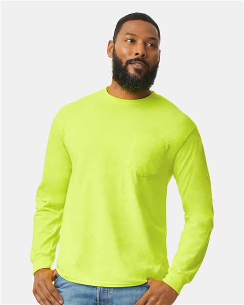 Load image into Gallery viewer, Unisex Ultra Cotton® Long Sleeve Pocket T-Shirt — blank t-shirt for DTF printing