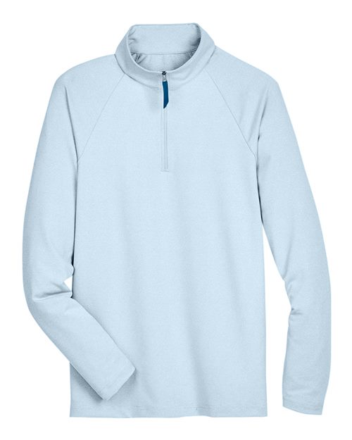 Load image into Gallery viewer, Devon & Jones DG480 Men's CrownLux Performance® Clubhouse Micro-Stripe Quarter-Zip Pullover - Ocean Blue