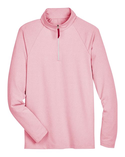 Load image into Gallery viewer, Devon & Jones DG480 Men's CrownLux Performance® Clubhouse Micro-Stripe Quarter-Zip Pullover - Red