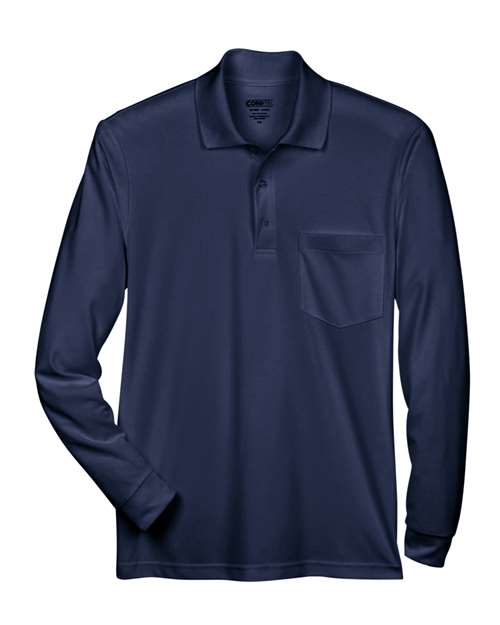 Load image into Gallery viewer, CORE365 88192P Men's Pinnacle Performance Long Sleeve Piqué Polo with Pocket - Classic Navy