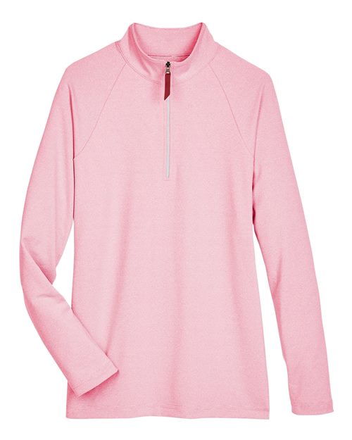 Load image into Gallery viewer, Devon & Jones DG480W Women's CrownLux Performance® Clubhouse Micro-Stripe Quarter-Zip Pullover - Red