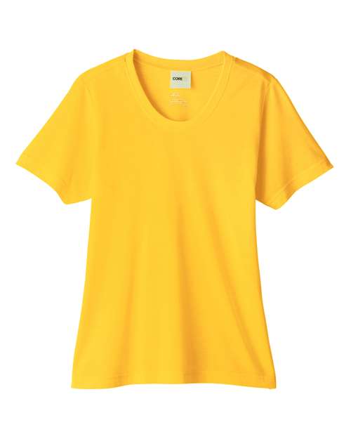 Load image into Gallery viewer, CORE365 CE111W Women's Fusion ChromaSoft™ Performance T-Shirt - Campus Gold