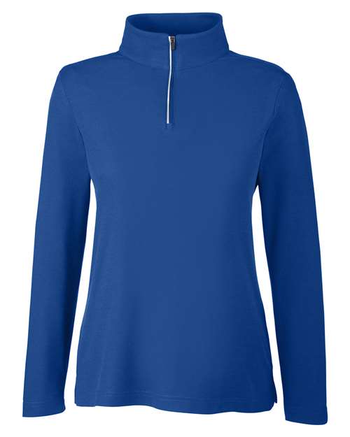 Load image into Gallery viewer, CORE365 CE405W Women's Fusion ChromaSoft™ Pique Quarter-Zip Pullover - True Royal