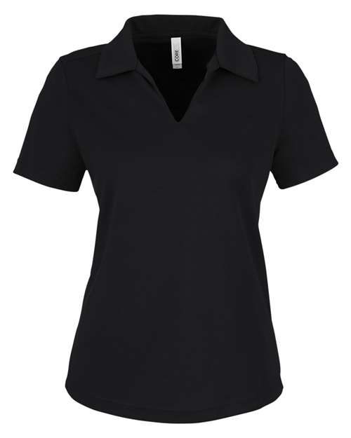 Load image into Gallery viewer, CORE365 CE104W Women's Market Snag Protect Mesh Polo - Black
