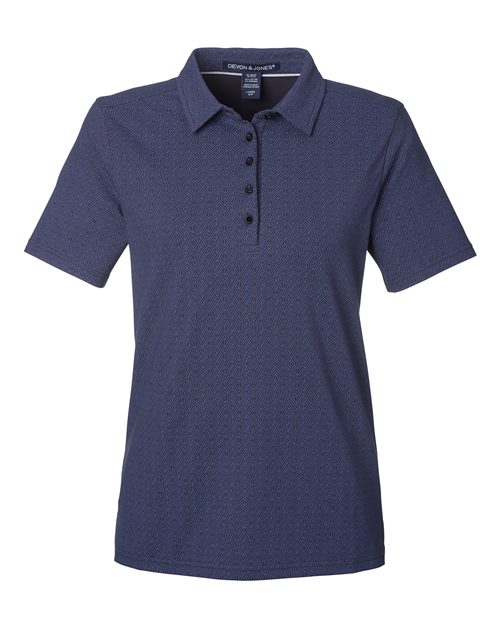 Load image into Gallery viewer, Devon & Jones DG101W Women's Crownlux Performance® Geo Polo - Navy/ French Blue