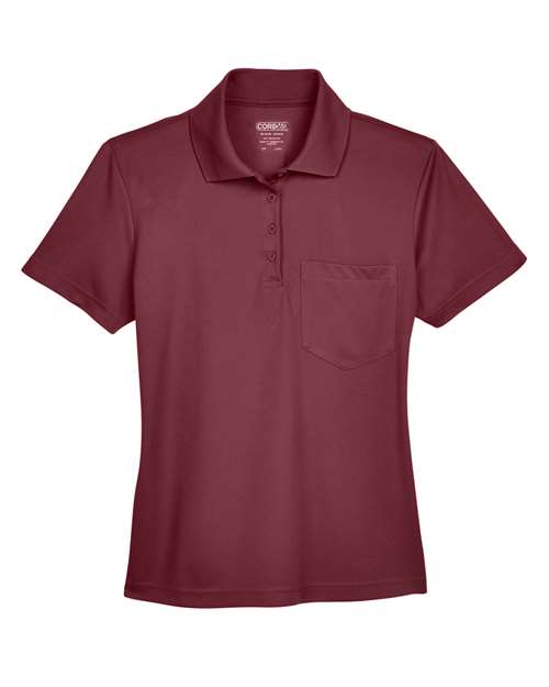 Load image into Gallery viewer, CORE365 78181P Women's Origin Performance Piqué Polo with Pocket - Burgundy