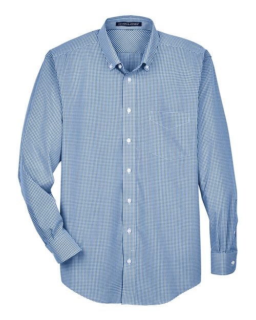 Load image into Gallery viewer, Devon & Jones D640 Men's Crown Collection® Gingham Check Woven Dress Shirt - French Blue