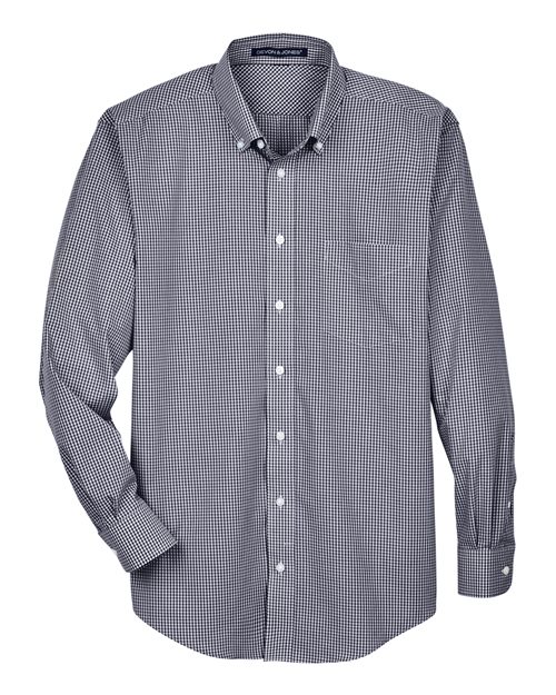 Load image into Gallery viewer, Devon & Jones D640 Men's Crown Collection® Gingham Check Woven Dress Shirt - Navy