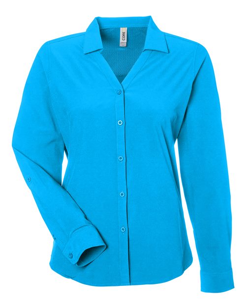 Load image into Gallery viewer, CORE365 CE510LW Women's Ultra UVP® Marina Shirt - Electric Blue