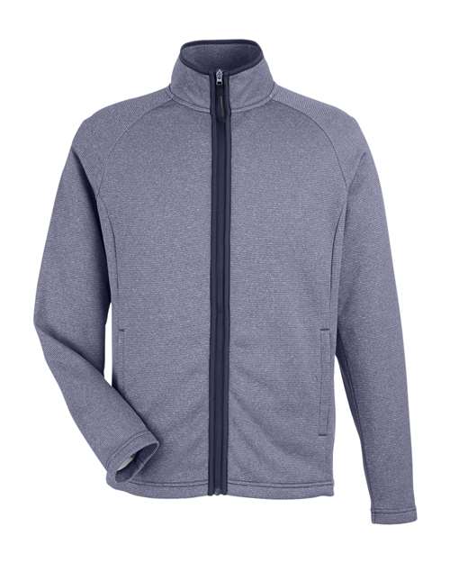 Load image into Gallery viewer, CORE365 CE72 Men's Venture Heathered Stripe Full-Zip Jacket - Classic Navy/ White