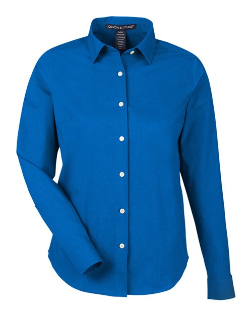Load image into Gallery viewer, Devon & Jones DG505W Women's CrownLux Performance® Spencer Poplin Dress Shirt - French Blue Melange