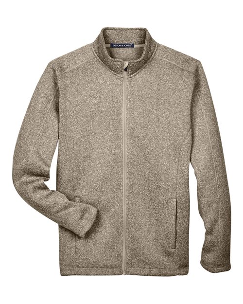 Load image into Gallery viewer, Devon & Jones DG793 Men's Bristol Full-Zip Sweater Fleece Jacket - Khaki Heather