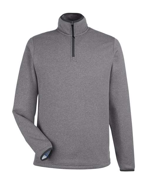 Load image into Gallery viewer, CORE365 CE73 Men's Venture Heathered Stripe Quarter-Zip Pullover - Black/ White