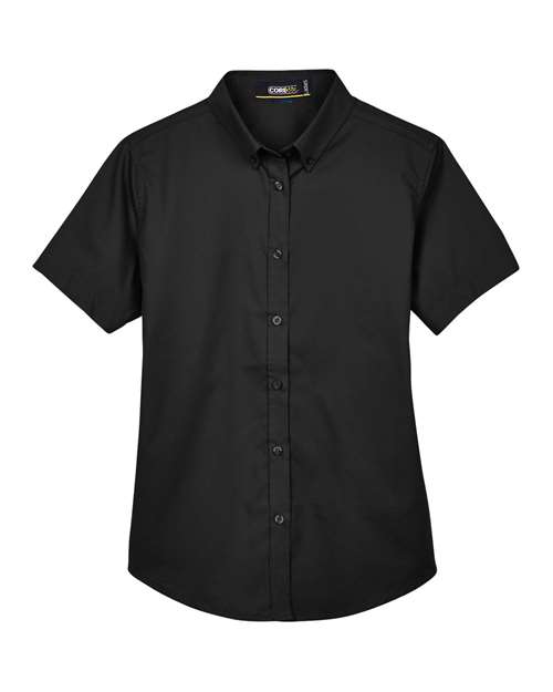 Load image into Gallery viewer, CORE365 78194 Women's Optimum Short Sleeve Twill Shirt - Black