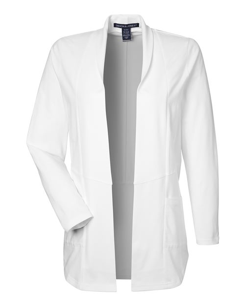 Load image into Gallery viewer, Devon & Jones DP125W Women's Raleigh Stretch Cardigan - White