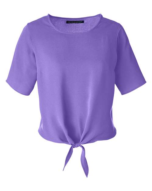 Load image into Gallery viewer, Devon & Jones DP617W Women's Perfect Fit™ Tie Front Blouse - Grape