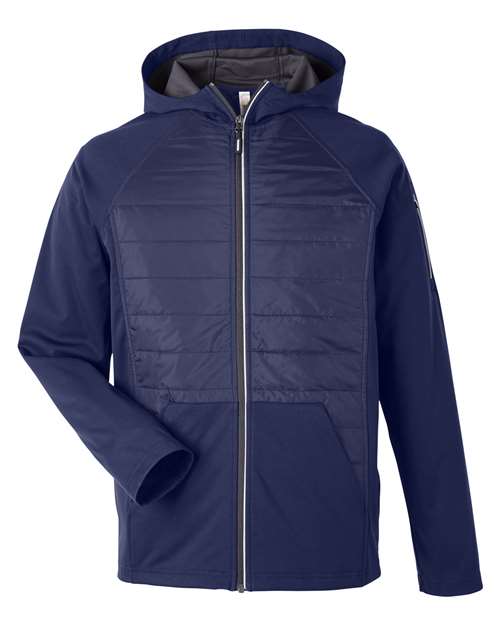 Load image into Gallery viewer, CORE365 CE808 Unisex Techno Lite Hybrid Hooded Jacket - Classic Navy
