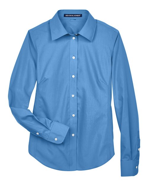 Load image into Gallery viewer, Devon & Jones D620W Women's Crown Collection® Broadcloth Woven Dress Shirt - French Blue