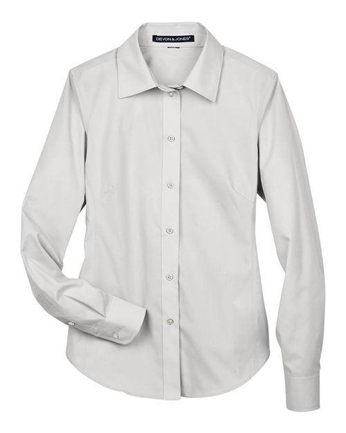 Load image into Gallery viewer, Devon & Jones D620W Women's Crown Collection® Broadcloth Woven Dress Shirt - Silver