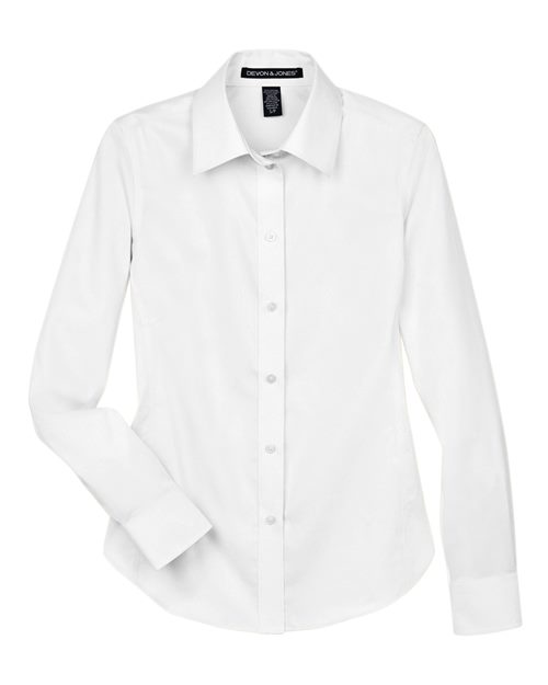 Load image into Gallery viewer, Devon & Jones DG530W Women's Crown Collection® Solid Stretch Twill Woven Dress Shirt - White