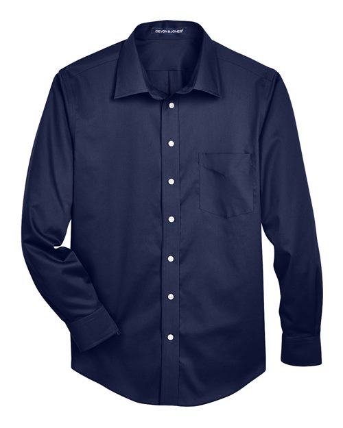 Load image into Gallery viewer, Devon & Jones DG530T Men's Tall Crown Collection® Solid Stretch Twill Woven Dress Shirt - Navy