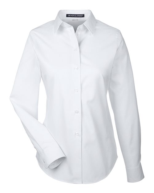 Load image into Gallery viewer, Devon & Jones DG532W Women's Crown Collection® Royal Dobby Woven Dress Shirt - White
