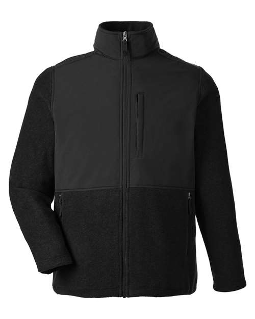 Load image into Gallery viewer, CORE365 CE890 Men's Journey Summit Hybrid Full-Zip - Black/ Black